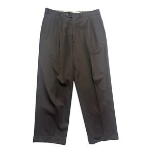 vtg 90s JB Britches 36x29 Brown Suit Pants Trousers USA Wool Pleated Relaxed